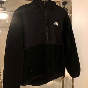 black north face zip up jacket